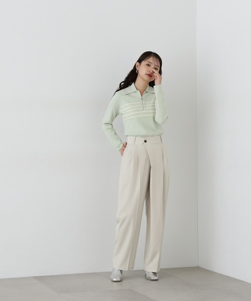 N.（N. Natural Beauty Basic）（エヌエヌナチュラルビューティーベーシック）の「ハーフジップニット（ニット/セーター・レディース・オフホワイト/ライトグリーン/ベージュ・MEDIUM）」の22枚目の写真