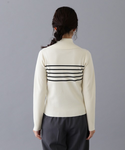 N.（N. Natural Beauty Basic）（エヌエヌナチュラルビューティーベーシック）の「ハーフジップニット（ニット/セーター・レディース・オフホワイト/ライトグリーン/ベージュ・MEDIUM）」の11枚目の写真