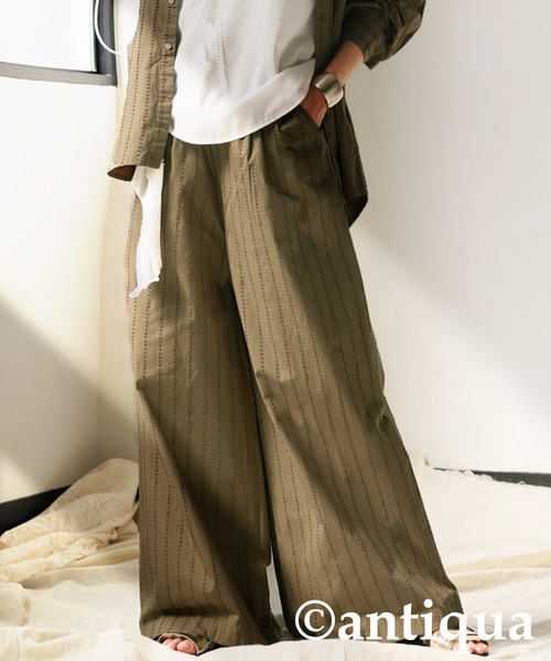 antiqua(アンティカ)の「コットンワイドパンツ(その他パンツ・レディース・ブラック/カーキ・MEDIUM/LARGE)」の8枚目の写真