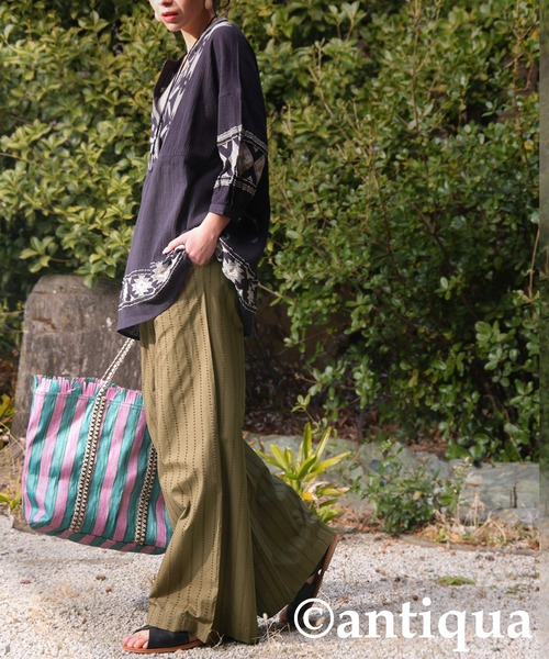 antiqua(アンティカ)の「コットンワイドパンツ(その他パンツ・レディース・ブラック/カーキ・MEDIUM/LARGE)」の11枚目の写真