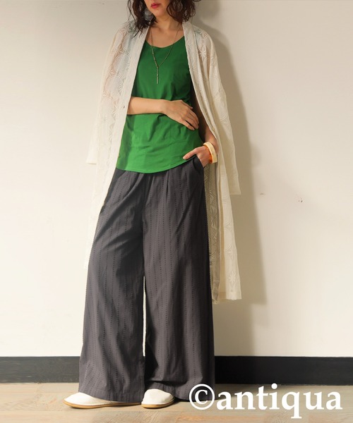 antiqua(アンティカ)の「コットンワイドパンツ(その他パンツ・レディース・ブラック/カーキ・MEDIUM/LARGE)」の3枚目の写真