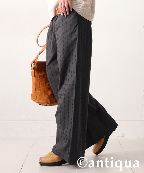 antiqua(アンティカ)の「コットンワイドパンツ(その他パンツ・レディース・ブラック/カーキ・MEDIUM/LARGE)」の7枚目の写真