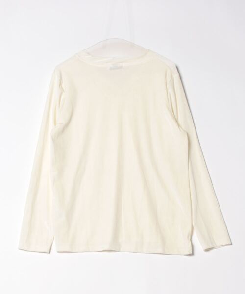 i-dare(アイディア)の「【i-dare】ベロア Vネック トップス 長袖 ロングスリーブ(Tシャツ/カットソー・レディース・アイボリー/ブラック・SMALL/MEDIUM/LARGE)」の3枚目の写真