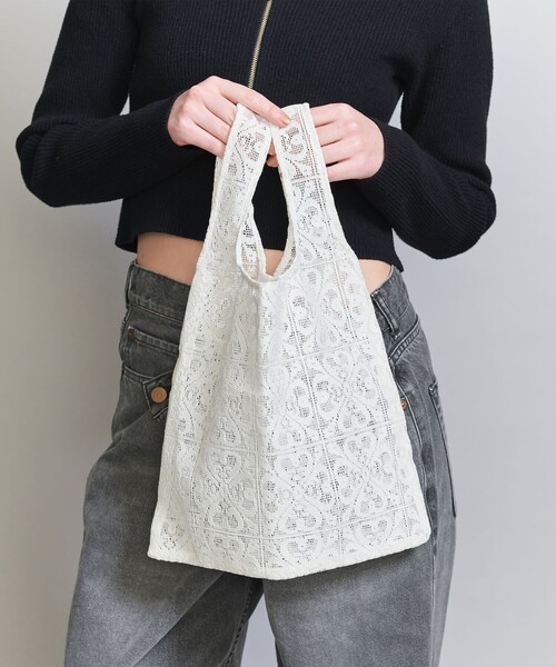 BEAUTY&YOUTH UNITED ARROWS(ビューティーアンドユースユナイテッドアローズ)の「レース トートバッグ(トートバッグ・レディース・ホワイト/ブラック・FREE)」の1枚目の写真