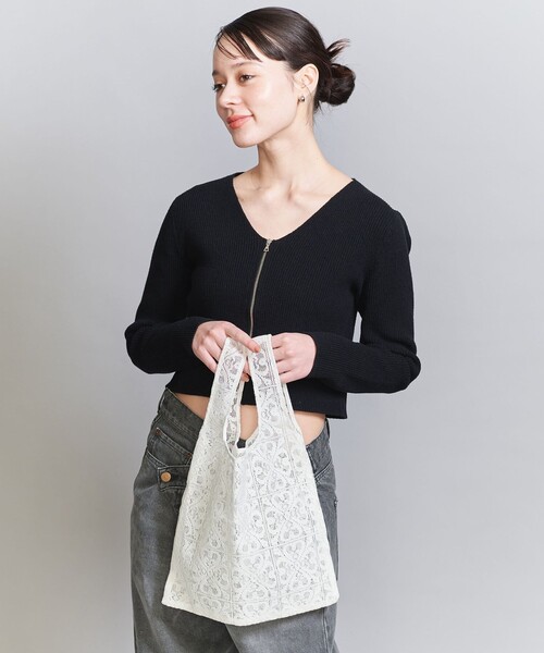 BEAUTY&YOUTH UNITED ARROWS(ビューティーアンドユースユナイテッドアローズ)の「レース トートバッグ(トートバッグ・レディース・ホワイト/ブラック・FREE)」の14枚目の写真