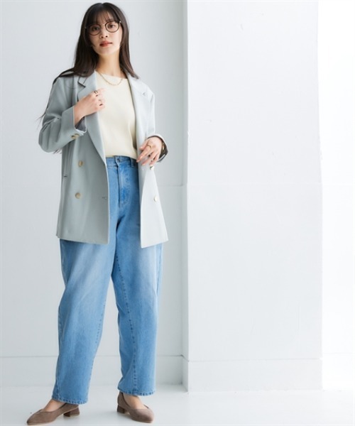 nissen（ニッセン）の「デニムカーブパンツ（デニムパンツ・レディース・ブルー/ネイビー/ライトブルー・3L/LL/L/M/S）」の11枚目の写真