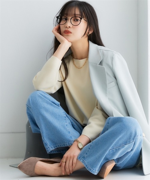 nissen（ニッセン）の「デニムカーブパンツ（デニムパンツ・レディース・ブルー/ネイビー/ライトブルー・3L/LL/L/M/S）」の12枚目の写真