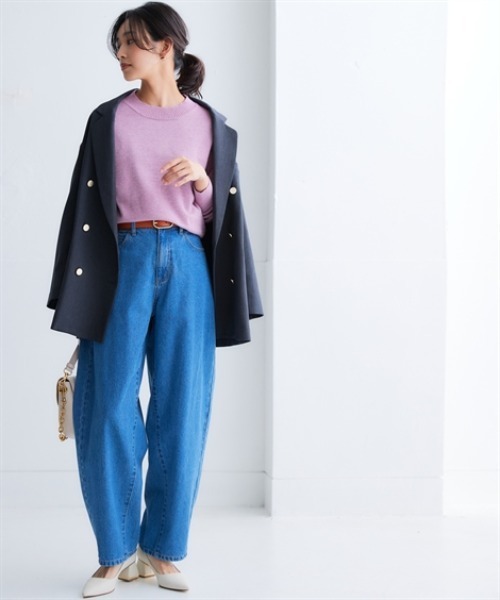 nissen（ニッセン）の「デニムカーブパンツ（デニムパンツ・レディース・ブルー/ネイビー/ライトブルー・3L/LL/L/M/S）」の13枚目の写真