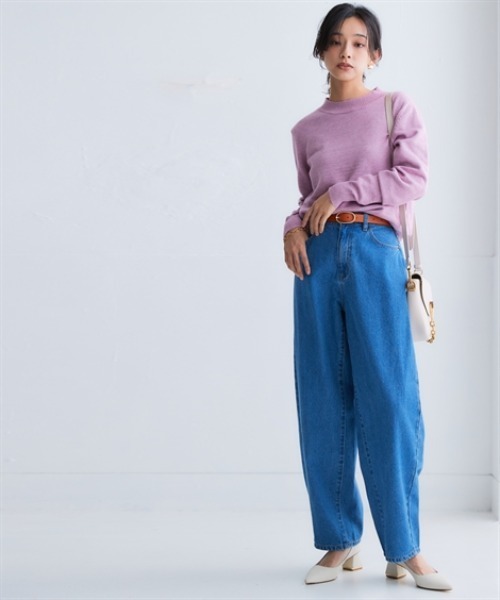 nissen（ニッセン）の「デニムカーブパンツ（デニムパンツ・レディース・ブルー/ネイビー/ライトブルー・3L/LL/L/M/S）」の14枚目の写真