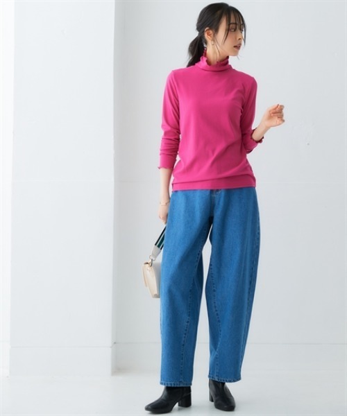 nissen（ニッセン）の「デニムカーブパンツ（デニムパンツ・レディース・ブルー/ネイビー/ライトブルー・3L/LL/L/M/S）」の15枚目の写真