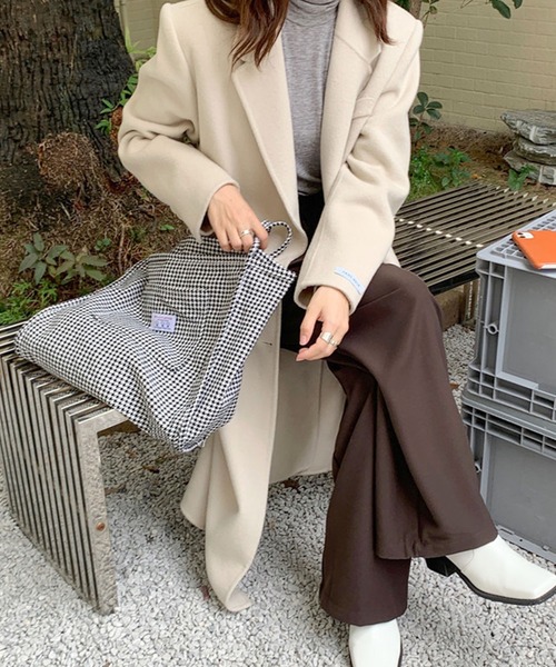 SHEPP(シープ)の「千鳥 チェック柄ビッグトートバッグ(トートバッグ・レディース・ダークグリーン/ブラック/グリーン・F)」の11枚目の写真