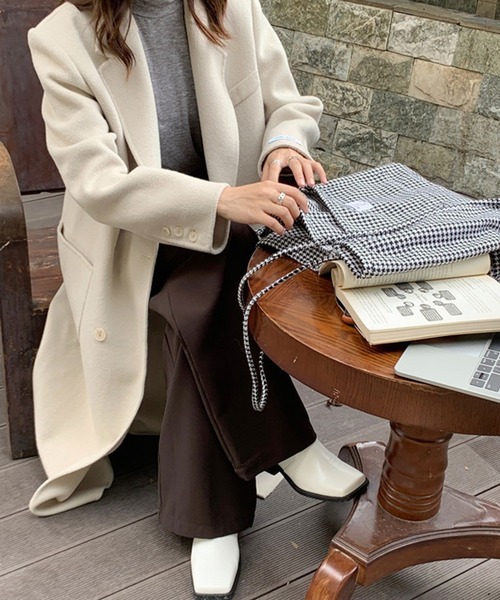 SHEPP(シープ)の「千鳥 チェック柄ビッグトートバッグ(トートバッグ・レディース・ダークグリーン/ブラック/グリーン・F)」の14枚目の写真