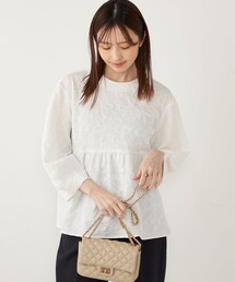 SHIPS Colors | SHIPS Colors:〈手洗い可能〉フクレ ジャカード タックスリーブ ブラウス(シャツ/ブラウス)