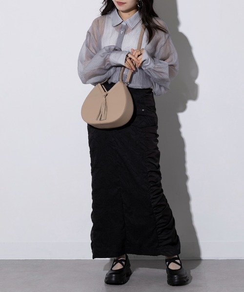 Beau're(ヴュレ)の「【BEAURE】フォーチュンクッキーショルダーバッグ ハンドバッグ 2way B-25214 ※(ショルダーバッグ・レディース・シルバー/アイボリー/ブラック/ベージュ・FREE)」の17枚目の写真