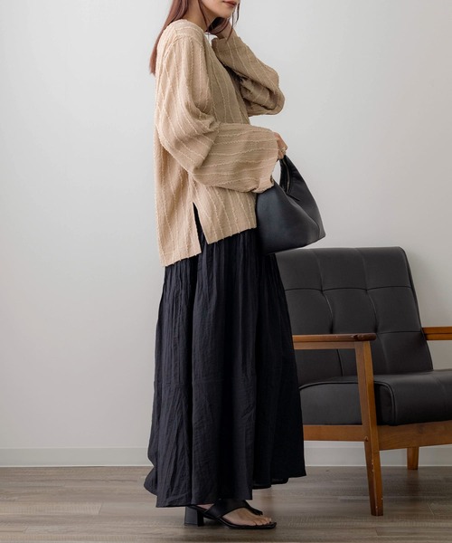 NOAHL（ノアル）の「【NOAHL】フリンジストライプVネックプルオーバー（Tシャツ/カットソー・レディース・ブラウン系/アイボリー/ブラック/グリーン系・FREE）」の17枚目の写真