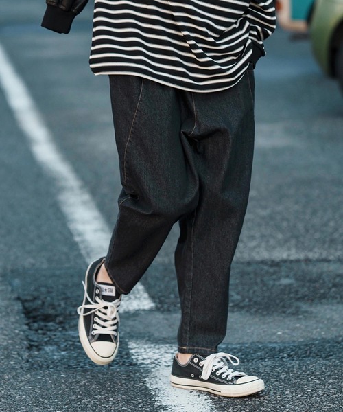 CAMBIO（カンビオ）の「mp13249-Deformed Silhouette Stretch Denim Pants デニムパンツ（デニムパンツ・メンズ・サックスブルー/ブラック/ネイビー・M/L/S）」の5枚目の写真