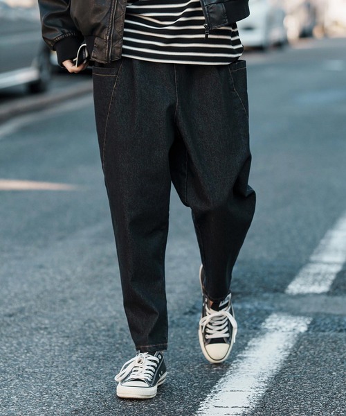 CAMBIO（カンビオ）の「mp13249-Deformed Silhouette Stretch Denim Pants デニムパンツ（デニムパンツ・メンズ・サックスブルー/ブラック/ネイビー・M/L/S）」の6枚目の写真