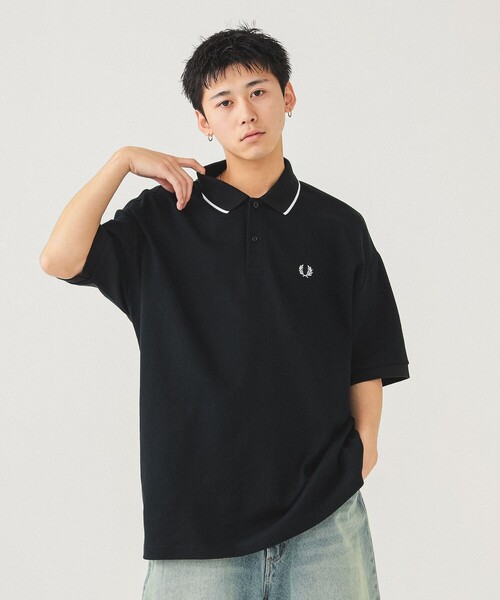 FRED PERRY（フレッドペリー）の「【別注】FRED PERRY / リラックス ピケ ショートスリーブ ポロシャツ（ポロシャツ・メンズ・ブラック/ネイビー・S/M/L/XL）」の7枚目の写真