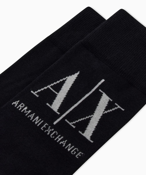 ARMANI EXCHANGE(アルマーニエクスチェンジ)の「【A|X アルマーニ エクスチェンジ】ICON ロゴソックス(ソックス/靴下・メンズ・ブラック/ホワイト・SMALL/LARGE)」の3枚目の写真