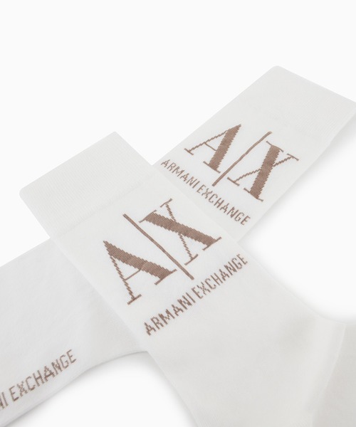 ARMANI EXCHANGE(アルマーニエクスチェンジ)の「【A|X アルマーニ エクスチェンジ】ICON ロゴソックス(ソックス/靴下・メンズ・ブラック/ホワイト・SMALL/LARGE)」の4枚目の写真