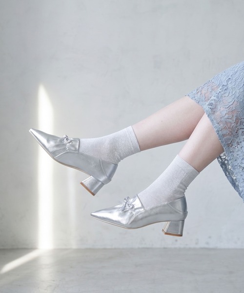 セール】LIBERTYDOLL ギャザーデザイン リボンパンプス（パンプス