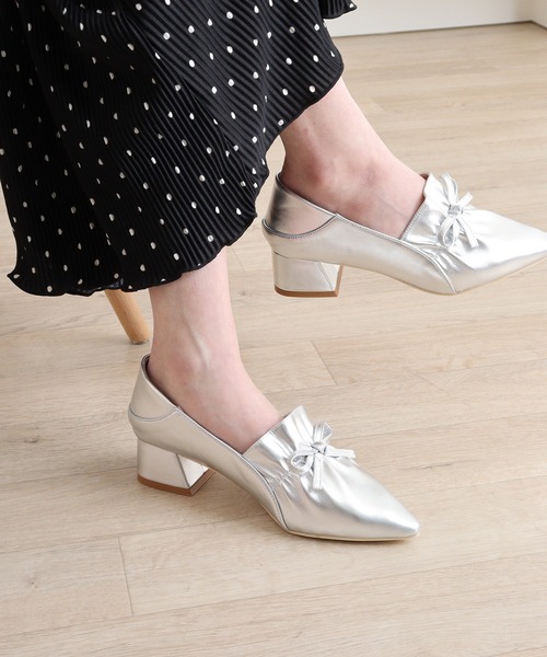 Treat Ürself トリートユアセルフ リボンガーリーパンプス ホワイト Treat Ürself トリートユアセルフ リボンガーリーパンプス ホワイト