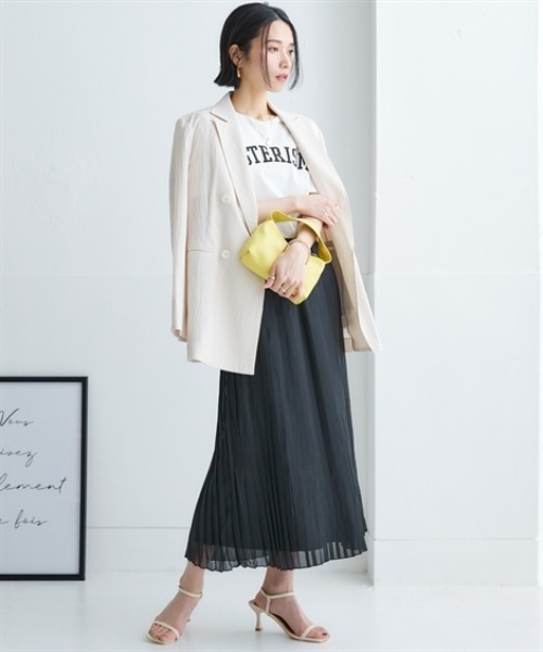 nissen(ニッセン)の「シフォンプリーツロングスカート<大きいサイズ有>(スカート・レディース・ブラック/サックスブルー/ドット/モカ/チェック/ブルー/イエロー・L/LL/3L/S/M)」の10枚目の写真