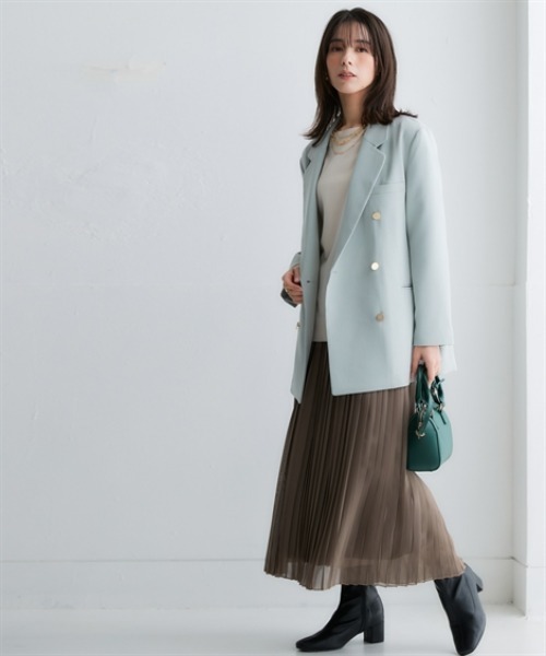 nissen(ニッセン)の「シフォンプリーツロングスカート<大きいサイズ有>(スカート・レディース・ブラック/サックスブルー/ドット/モカ/チェック/ブルー/イエロー・L/LL/3L/S/M)」の15枚目の写真