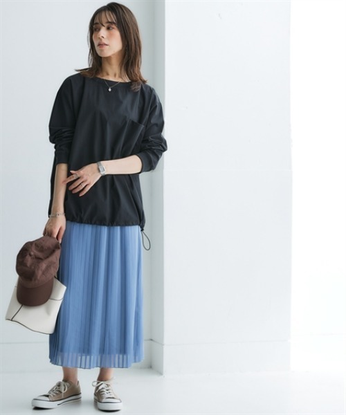 nissen(ニッセン)の「シフォンプリーツロングスカート<大きいサイズ有>(スカート・レディース・ブラック/サックスブルー/ドット/モカ/チェック/ブルー/イエロー・L/LL/3L/S/M)」の20枚目の写真