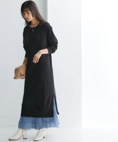 nissen(ニッセン)の「シフォンプリーツロングスカート<大きいサイズ有>(スカート・レディース・ブラック/サックスブルー/ドット/モカ/チェック/ブルー/イエロー・L/LL/3L/S/M)」の21枚目の写真