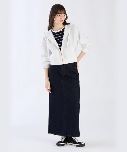 To b. by agnes b.(トゥービーバイアニエスベー)の「メッシュ ニット ミニフーディー(パーカー・レディース・ホワイト・FREE)」の4枚目の写真