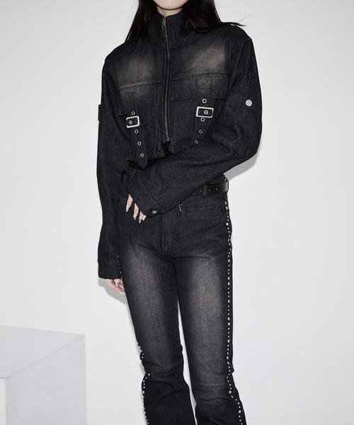【新発売】今週の市販 セール】stand neck スタンドネック / jacket short denim ジャケット・アウター