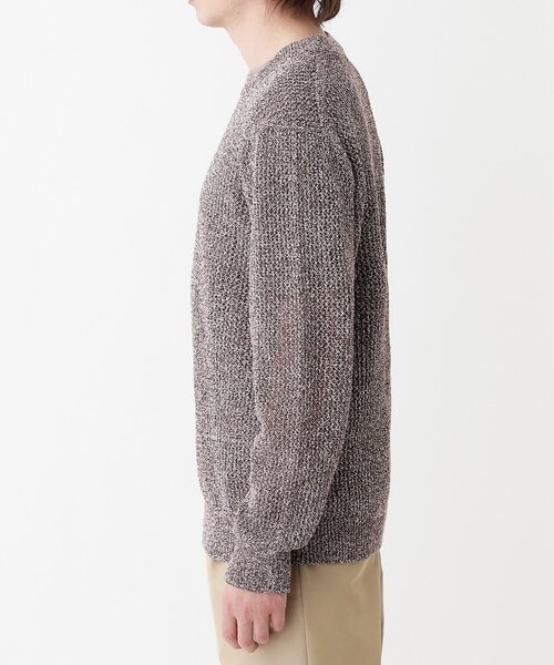TAKEO KIKUCHI（タケオキクチ）の「【THE FLAGSHIP】ペーパーライク メランジニット（ニット/セーター・メンズ・ネイビー/ブラウン系その他・02/04/03）」の18枚目の写真