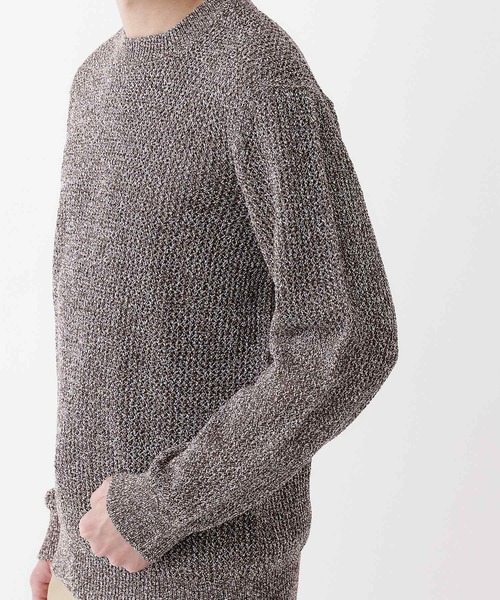 TAKEO KIKUCHI（タケオキクチ）の「【THE FLAGSHIP】ペーパーライク メランジニット（ニット/セーター・メンズ・ネイビー/ブラウン系その他・02/04/03）」の3枚目の写真