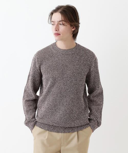 TAKEO KIKUCHI（タケオキクチ）の「【THE FLAGSHIP】ペーパーライク メランジニット（ニット/セーター・メンズ・ネイビー/ブラウン系その他・02/04/03）」の6枚目の写真