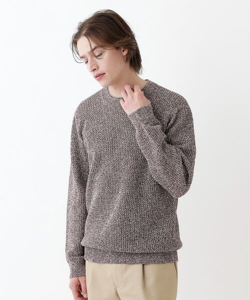 TAKEO KIKUCHI（タケオキクチ）の「【THE FLAGSHIP】ペーパーライク メランジニット（ニット/セーター・メンズ・ネイビー/ブラウン系その他・02/04/03）」の7枚目の写真