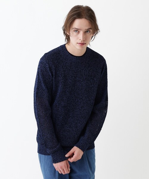 TAKEO KIKUCHI（タケオキクチ）の「【THE FLAGSHIP】ペーパーライク メランジニット（ニット/セーター・メンズ・ネイビー/ブラウン系その他・02/04/03）」の11枚目の写真