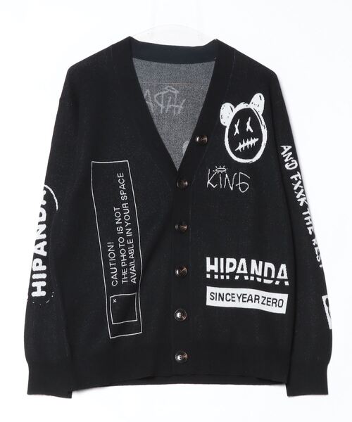 HIPANDA(ハイパンダ)の「(HIPANDA ハイパンダ) 男女兼用 HIIPANDA グラフィティ ロゴ カーディガン(カーディガン/ボレロ・メンズ・ブラック/ホワイト・X-LARGE/LARGE/MEDIUM/XX-LARGE/SMALL)」の1枚目の写真