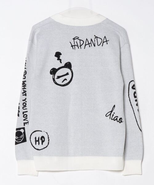 HIPANDA(ハイパンダ)の「(HIPANDA ハイパンダ) 男女兼用 HIIPANDA グラフィティ ロゴ カーディガン(カーディガン/ボレロ・メンズ・ブラック/ホワイト・X-LARGE/LARGE/MEDIUM/XX-LARGE/SMALL)」の3枚目の写真