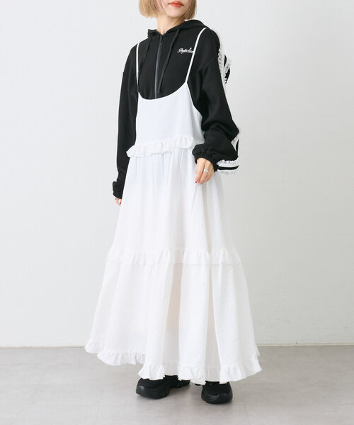 ロキエ レース 切り替え ポンチョ パーカー ダブルジップ vintage RETRO GIRL｜レースパーカー | Rakuten Fashion(楽天