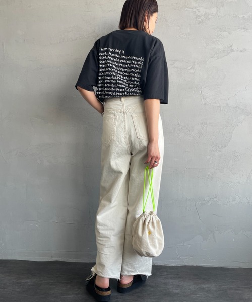 tシャツ 「FUNG/ファング」 PEACEFUL FB カットオフプリントTシャツ レディース FUNG tシャツ 「FUNG/ファング」 PEACEFUL FB カットオフ