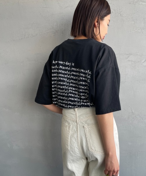 tシャツ 「FUNG/ファング」 PEACEFUL FB カットオフプリントTシャツ レディース FUNG tシャツ 「FUNG/ファング」 PEACEFUL FB カットオフ