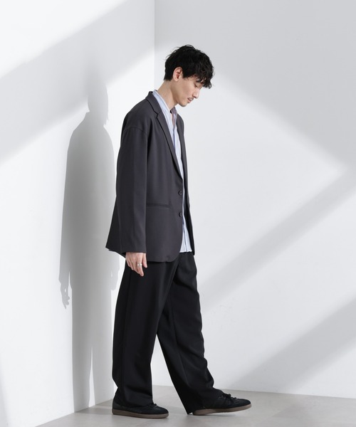 NANO universe（ナノユニバース）の「ドレープワイドジャケット（セットアップ可）（テーラードジャケット・メンズ・ブラック/ダークグリーン/グレー系その他4・S/M/L）」の15枚目の写真