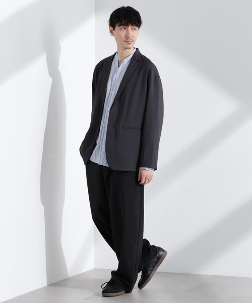 NANO universe（ナノユニバース）の「ドレープワイドジャケット（セットアップ可）（テーラードジャケット・メンズ・ブラック/ダークグリーン/グレー系その他4・S/M/L）」の14枚目の写真