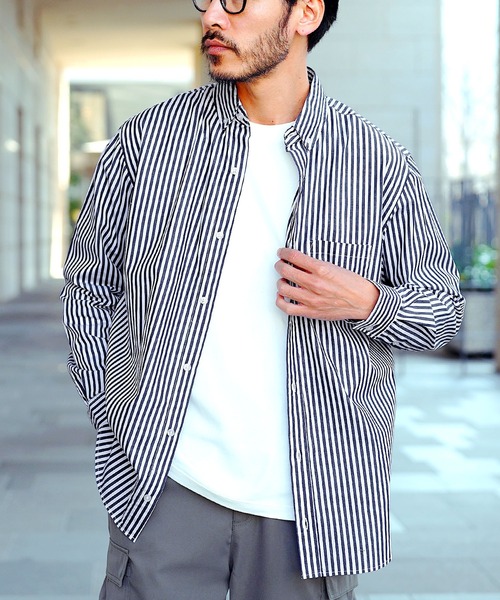 jiggys shop（ジギーズショップ）の「TCブロード ボタンダウン長袖シャツ（シャツ/ブラウス・メンズ・サックスブルー/ブラック/ホワイト/ブルー系その他3/ブルー系その他/ブラック系その他・X-LARGE/LARGE/MEDIUM/SMALL）」の5枚目の写真