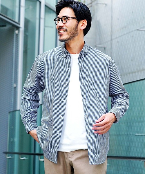 jiggys shop（ジギーズショップ）の「TCブロード ボタンダウン長袖シャツ（シャツ/ブラウス・メンズ・サックスブルー/ブラック/ホワイト/ブルー系その他3/ブルー系その他/ブラック系その他・X-LARGE/LARGE/MEDIUM/SMALL）」の6枚目の写真