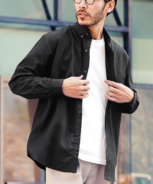 jiggys shop（ジギーズショップ）の「TCブロード ボタンダウン長袖シャツ（シャツ/ブラウス・メンズ・サックスブルー/ブラック/ホワイト/ブルー系その他3/ブルー系その他/ブラック系その他・X-LARGE/LARGE/MEDIUM/SMALL）」の2枚目の写真