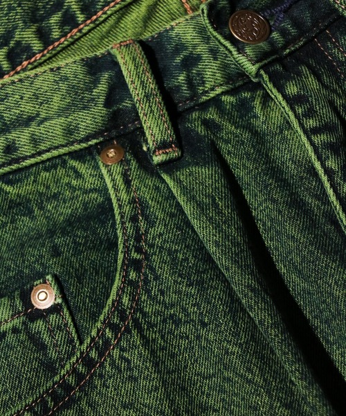 GUNG HO（ガンホー）の「GUNG HO / ガンホー DENIM BAGGY PANTS OVER DYE バギーデニムパンツ オーバーダイ カラーデニム（デニムパンツ・メンズ・パープル/グリーン・SMALL/MEDIUM/LARGE/X-SMALL）」の6枚目の写真