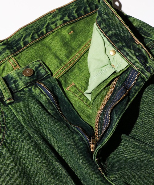 GUNG HO（ガンホー）の「GUNG HO / ガンホー DENIM BAGGY PANTS OVER DYE バギーデニムパンツ オーバーダイ カラーデニム（デニムパンツ・メンズ・パープル/グリーン・SMALL/MEDIUM/LARGE/X-SMALL）」の7枚目の写真