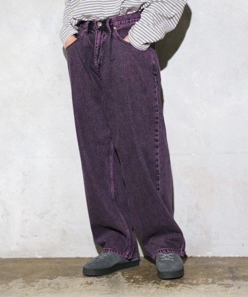 GUNG HO（ガンホー）の「GUNG HO / ガンホー DENIM BAGGY PANTS OVER DYE バギーデニムパンツ オーバーダイ カラーデニム（デニムパンツ・メンズ・パープル/グリーン・SMALL/MEDIUM/LARGE/X-SMALL）」の14枚目の写真